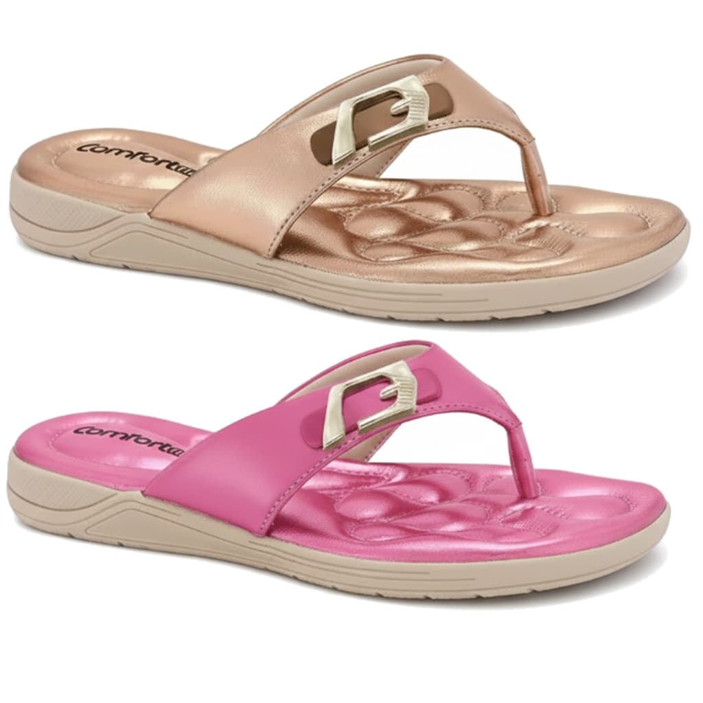 Chinelo Tamanco Papete Comfortflex Original 2480405 com NF Feminino Ortopedico Esporao Massagem
