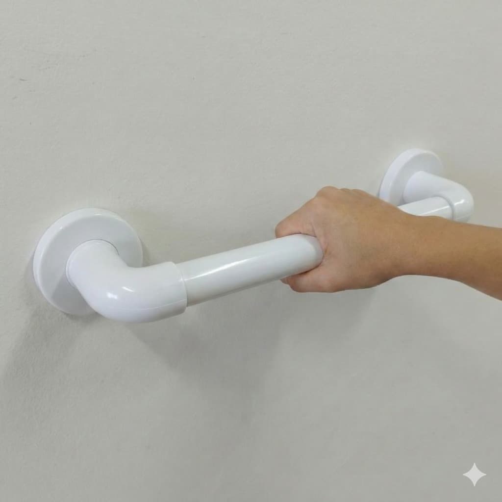 Barra de Apoio antiqueda para banheiro Inox/Abs 30 a 80cm escada corrimão acessibilidade suporte idoso alça PCD