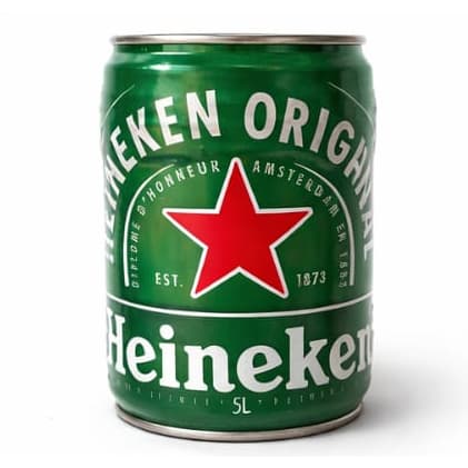 Lata de Barril Heineken 5L VAZIA, sem bebida, sem Válvula e sem o Aro Superior - Para Artesanato