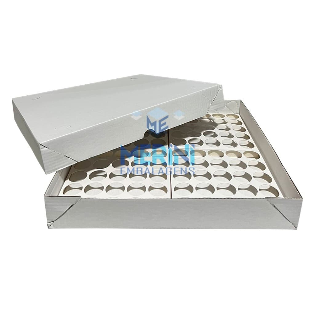 Caixa Transporte 100 Doces Com Berço 35x35x5 Cm Branca (10 Unidades)