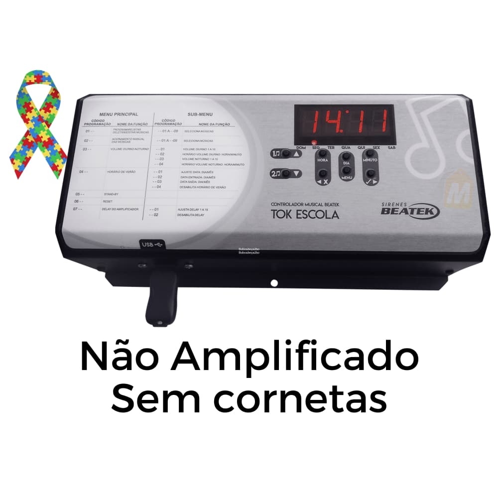 Sirene Musical Escolar 72 Musicas + 18 Tok Escola Plus 2025