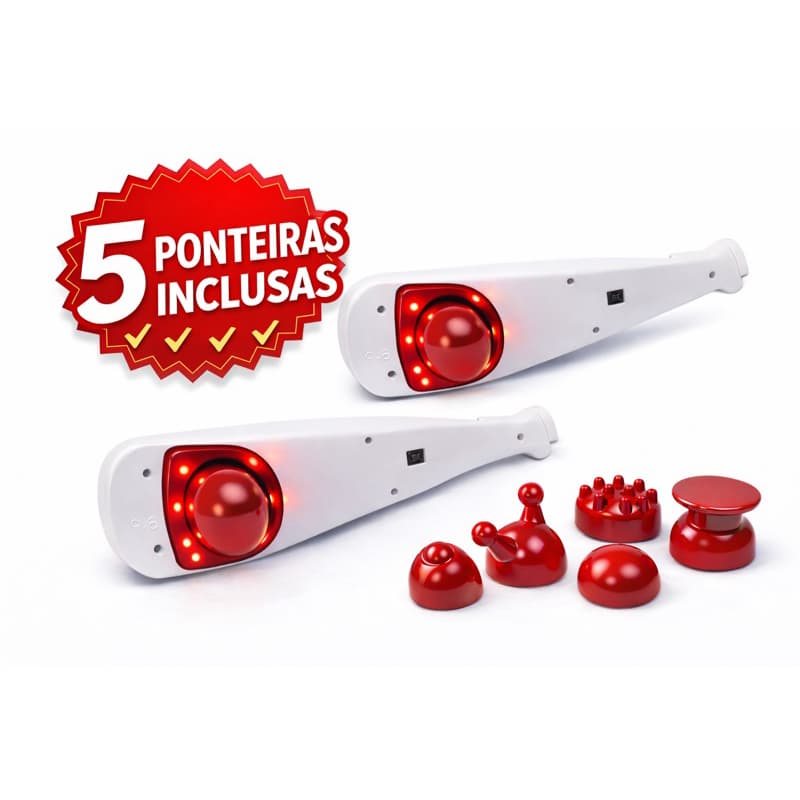 Massageador Elétrico Profissional 5 Ponteiras Vibratorio Com Infravermelho.