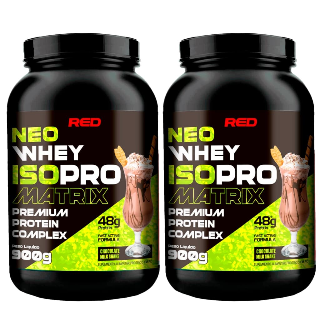 2X Neo Whey Isopro 900g - Red Series - Whey Protein Isolado e Concentrado - Envio imediato!