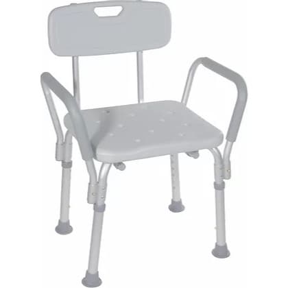 Banqueta De Banho Com Encosto e Apoio De Braço 135kg