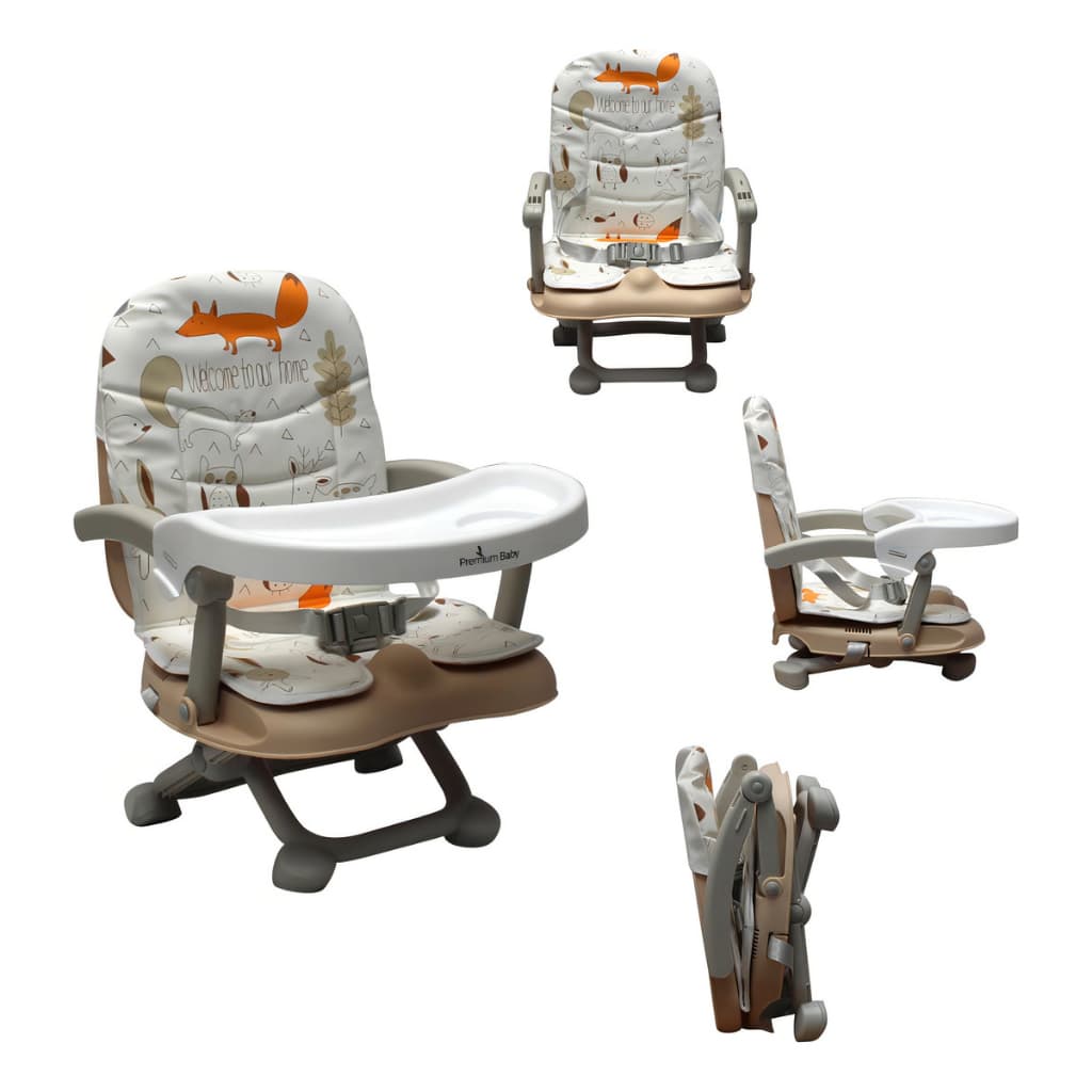 Cadeira De Alimentação Cloud Estampa de Raposa Portátil 3 Posições 15kg Fox Portátil Premium baby