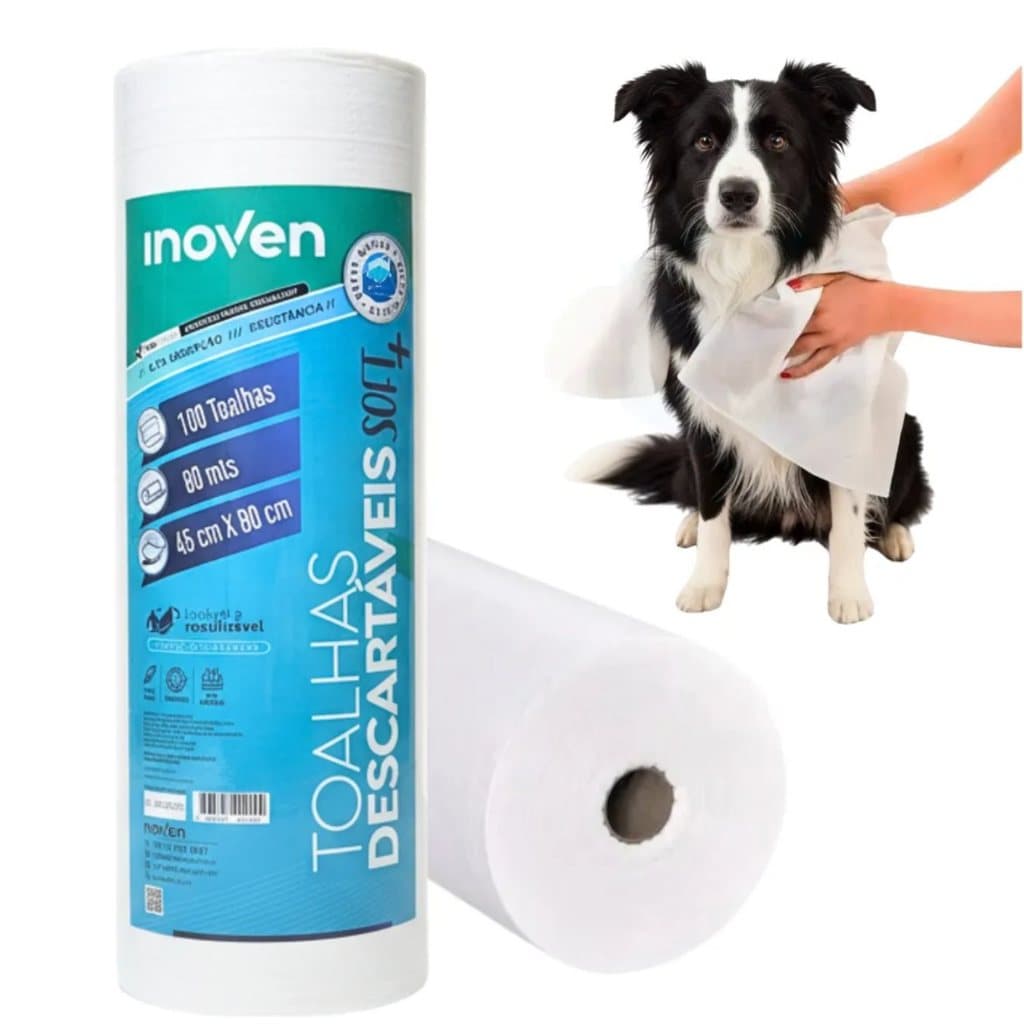 TOALHA DESCARTÁVEL PET BANHO E TOSA 100 FOLHAS 45X80 CM SOFT INOVEN ORIGINAL