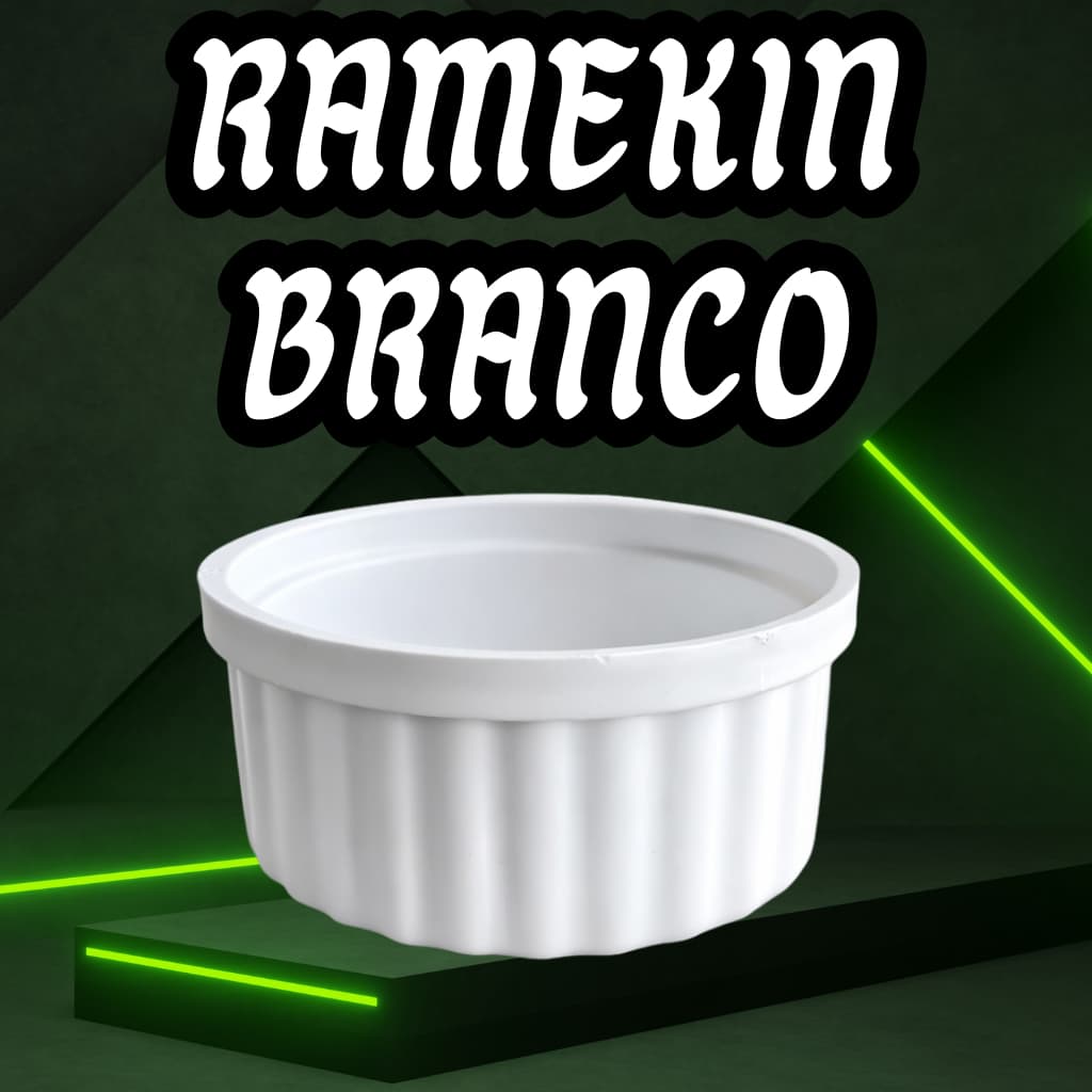 Ramekin Plástico Reutilizável Canelado para Molhos, Porções, Petiscos, Sobremesas.