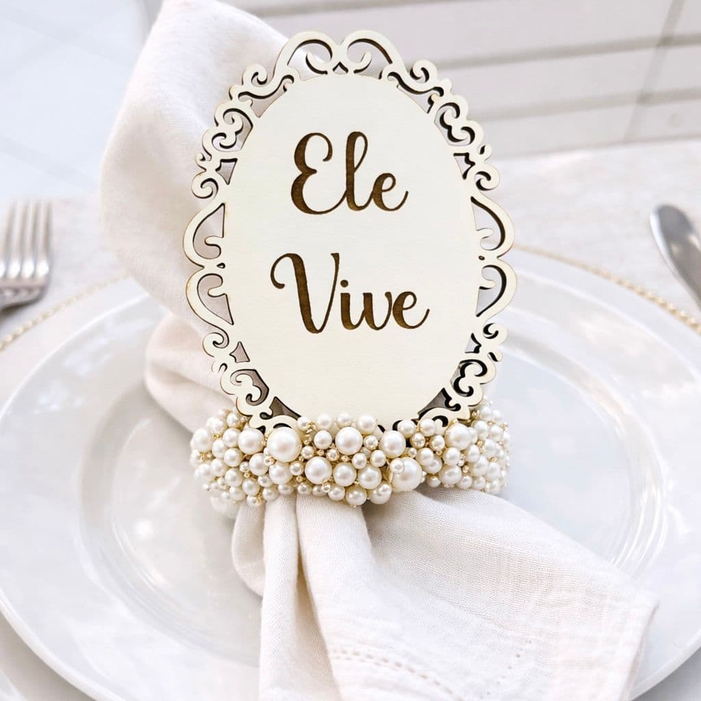 Porta-Guardanapo Elegância Clássica – “Ele Vive” kit 4 unidades