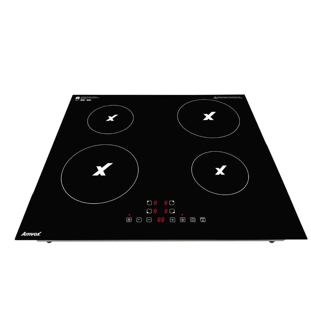Cooktop de Indução Amvox ACT 407 4 Bocas 220V Preto com Painel Touch e Mesa Vitrocerâmica