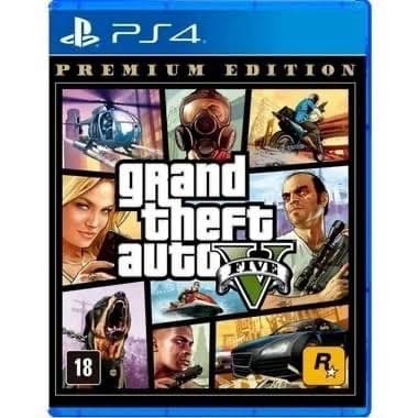 GTA 5 Mídia Física PS4 Jogo Grand Theft Auto V Premium Edition