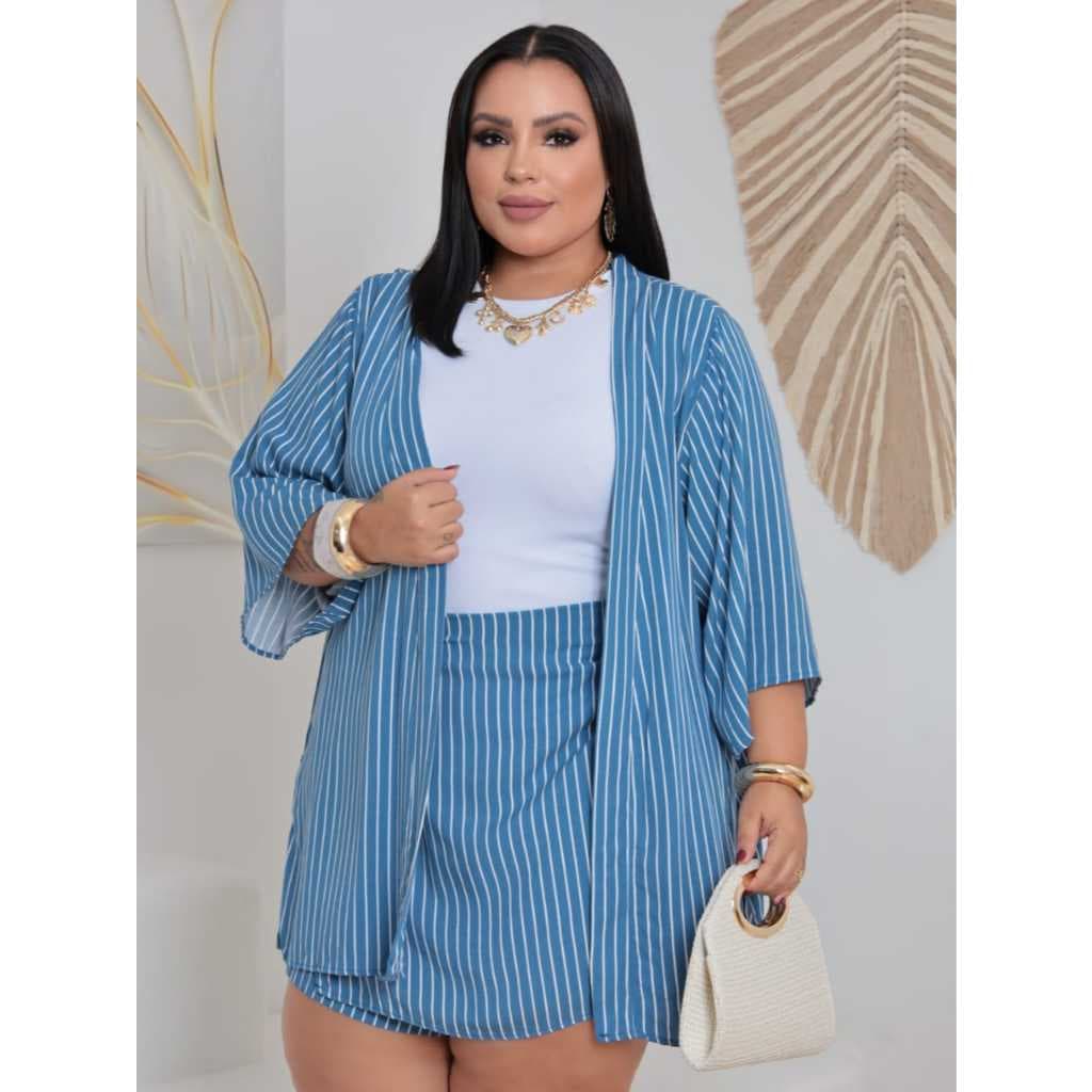 Kimono Feminino Short Saia  Plus Size