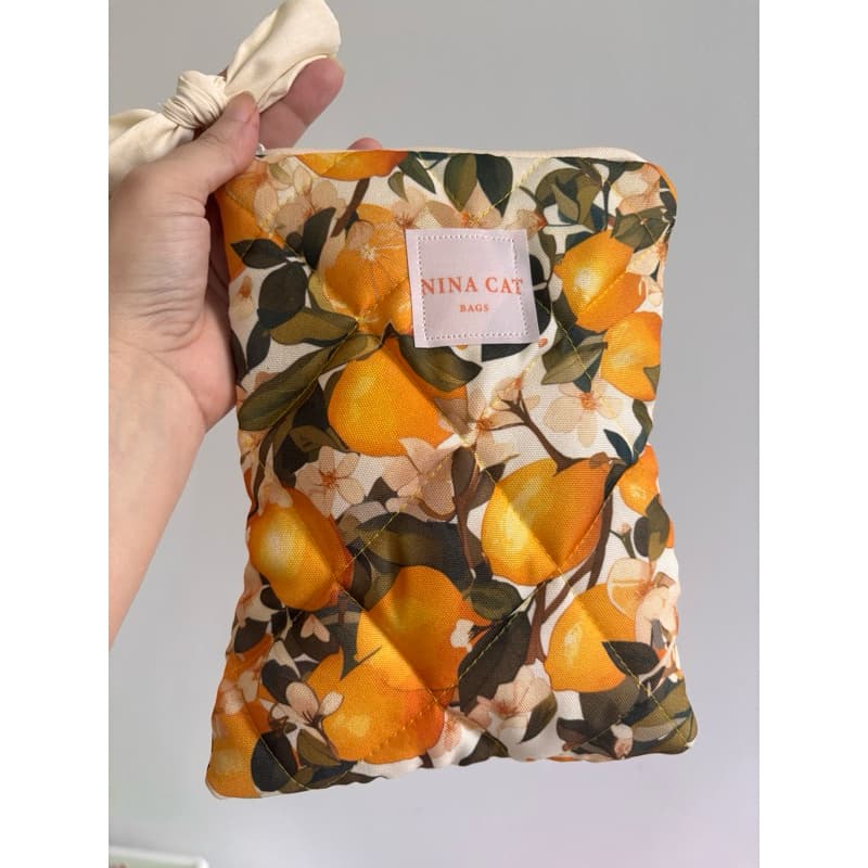 Porta case Kindle tons de mostarda e amarelo