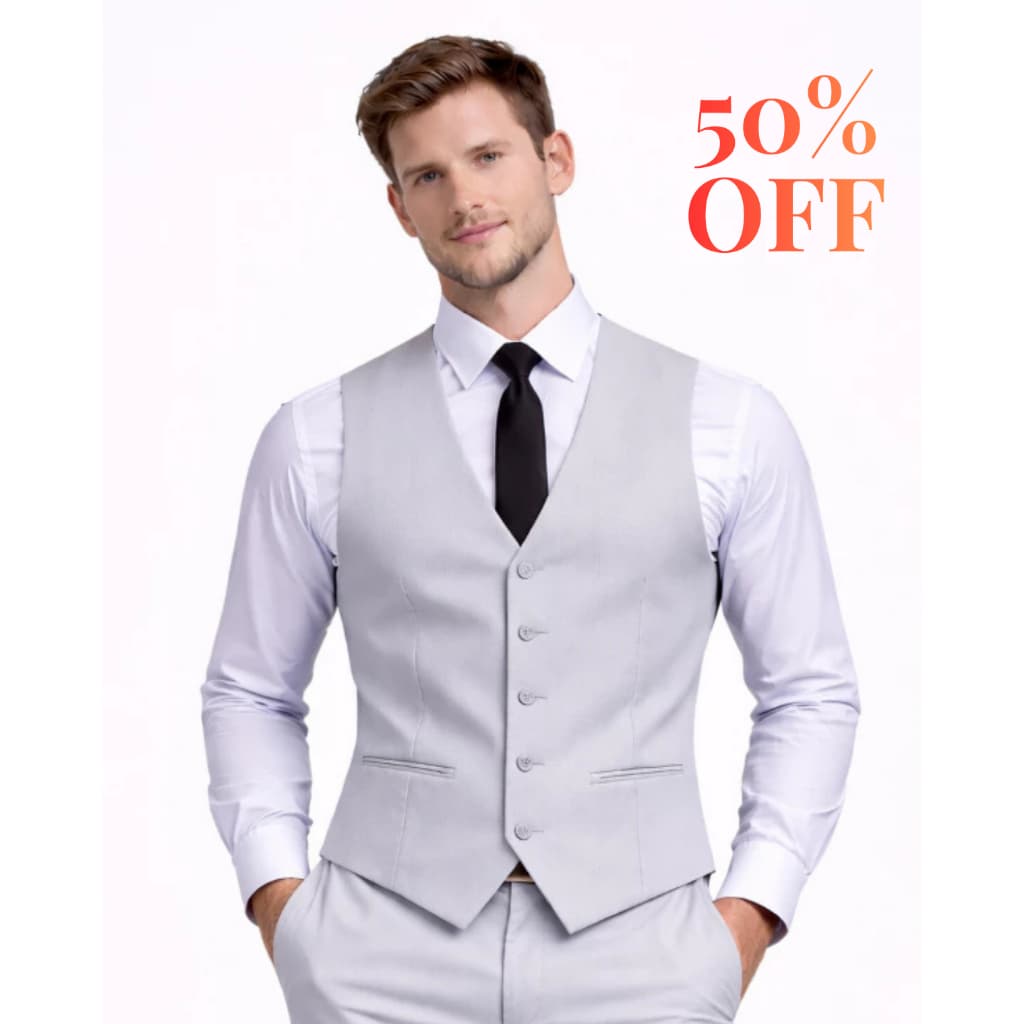 Colete Social Masculino Cinza Para Casamento Baile Festas De Luxo Alta Qualidade