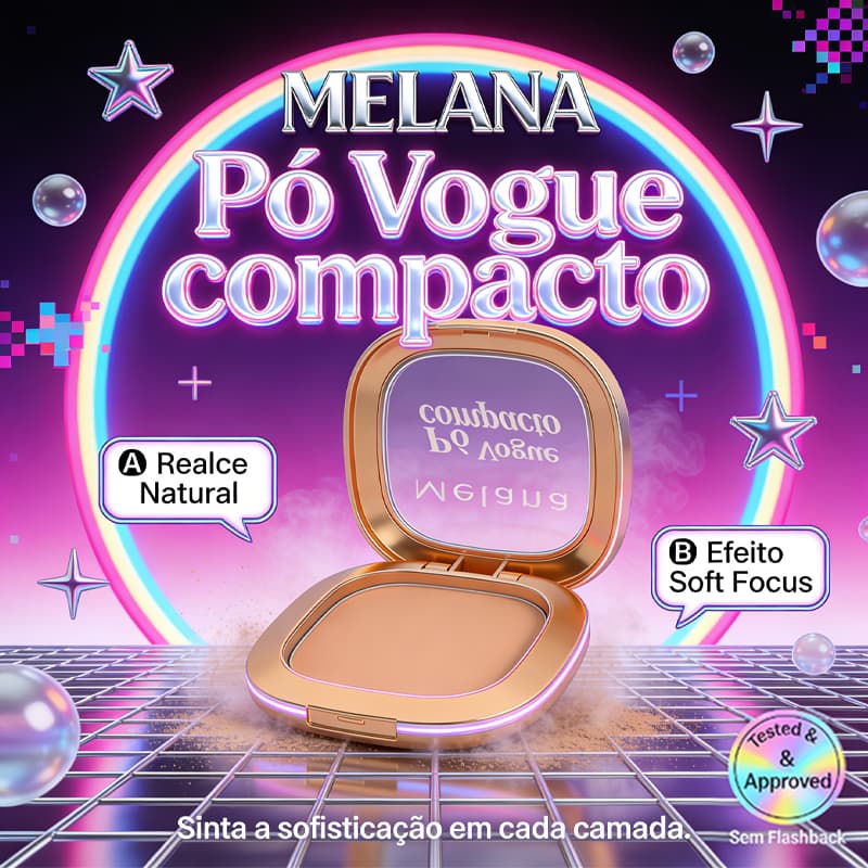 Melana Pó Compacto Melana Lançamento 2026 – Efeito Matte 24h e Alta Cobertura Resistente à Água！