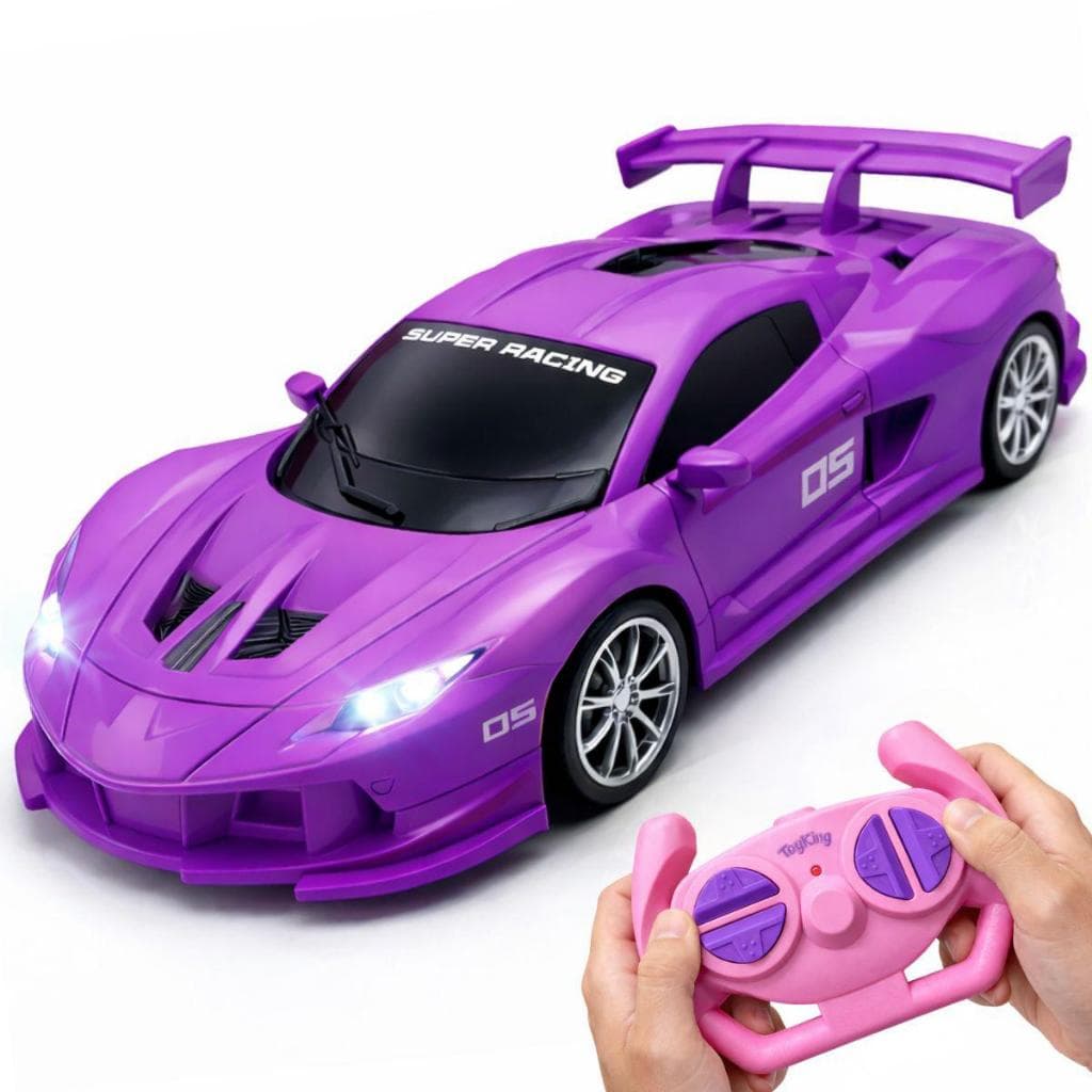 Brinquedo Carrinho de Controle Remoto Rosa Recarregável Esportivo Rápido Lamborguini Ferrari