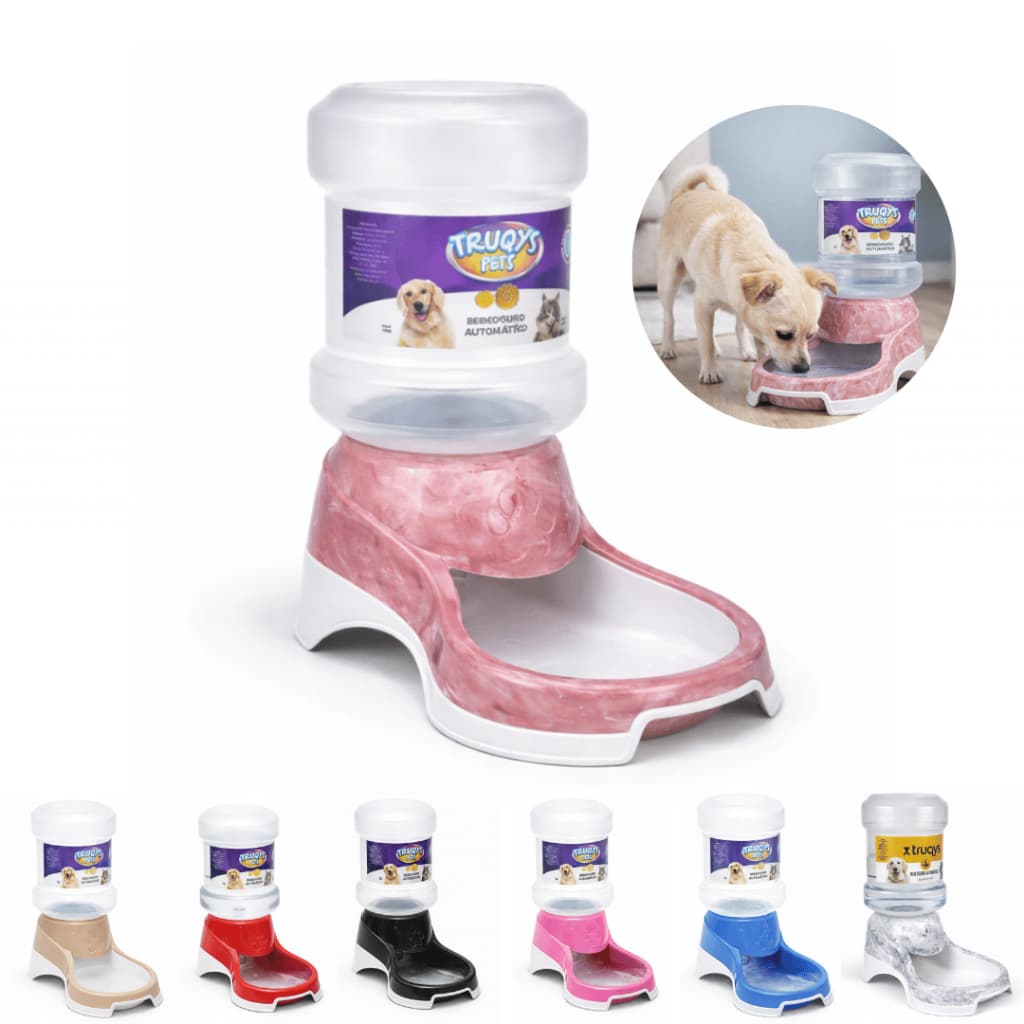 Bebedouro Automático Pote De 2 Litros Para Cachorros, Cães e Gatos Vasilha de Agua Truqys Pet