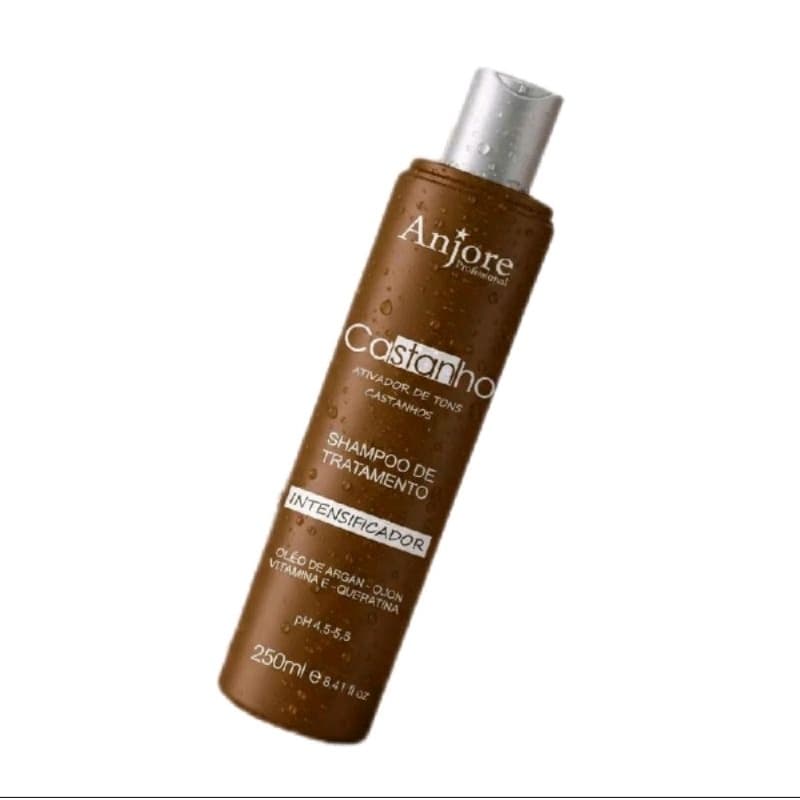 Shampoo Matizador Castanho 250Ml Anjore Intensificador De Cores Castanho E Marrons Com Óleo De Argan