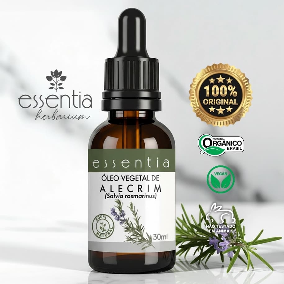 Óleo de Alecrim 30ml - 100% Natural e Puro | Crescimento de Cabelo e Sobrancelha | Anti-queda