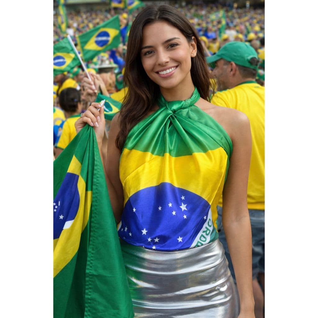 Lenço Bandana Bandeira Brasil 90 x 90