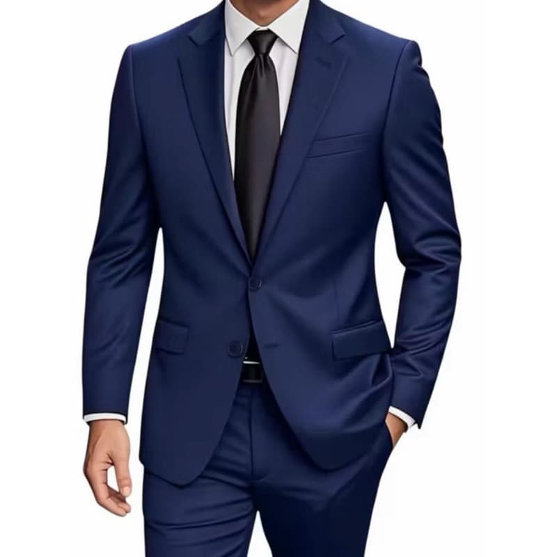 Terno Slim Oxford Premium Azul Marinho Paletó + Calça