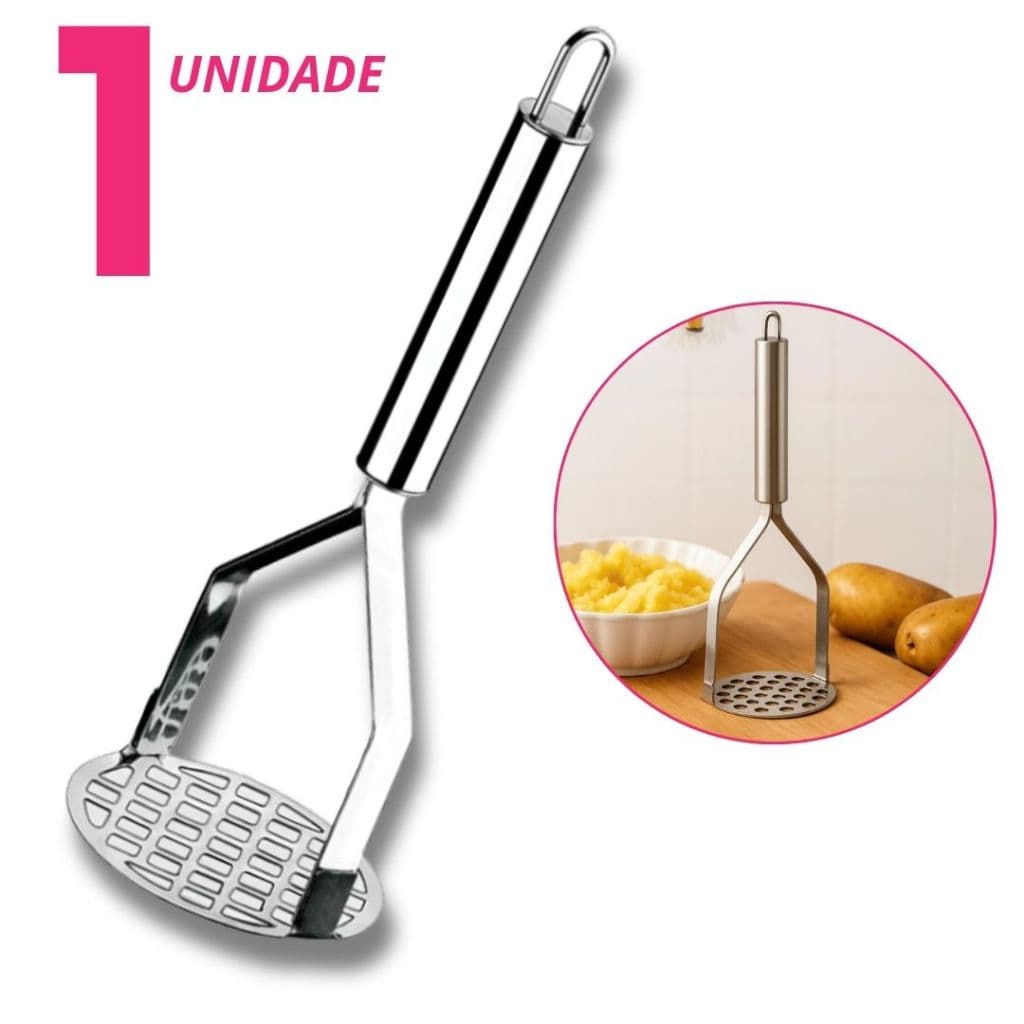 Amassador de Batata Inox Profissional Espremedor de Batata Manual Cozinha Aço Inoxidável