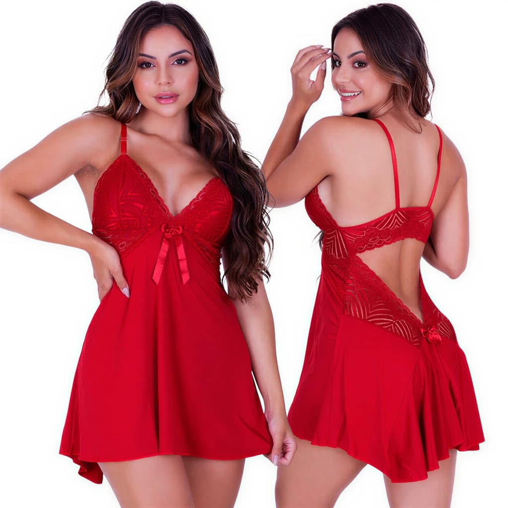 Camisola Sexy Renda Costa Nua com Cauda Babado Fenda Sem Bojo Vestido de Dormir Lingerie Linha Noite
