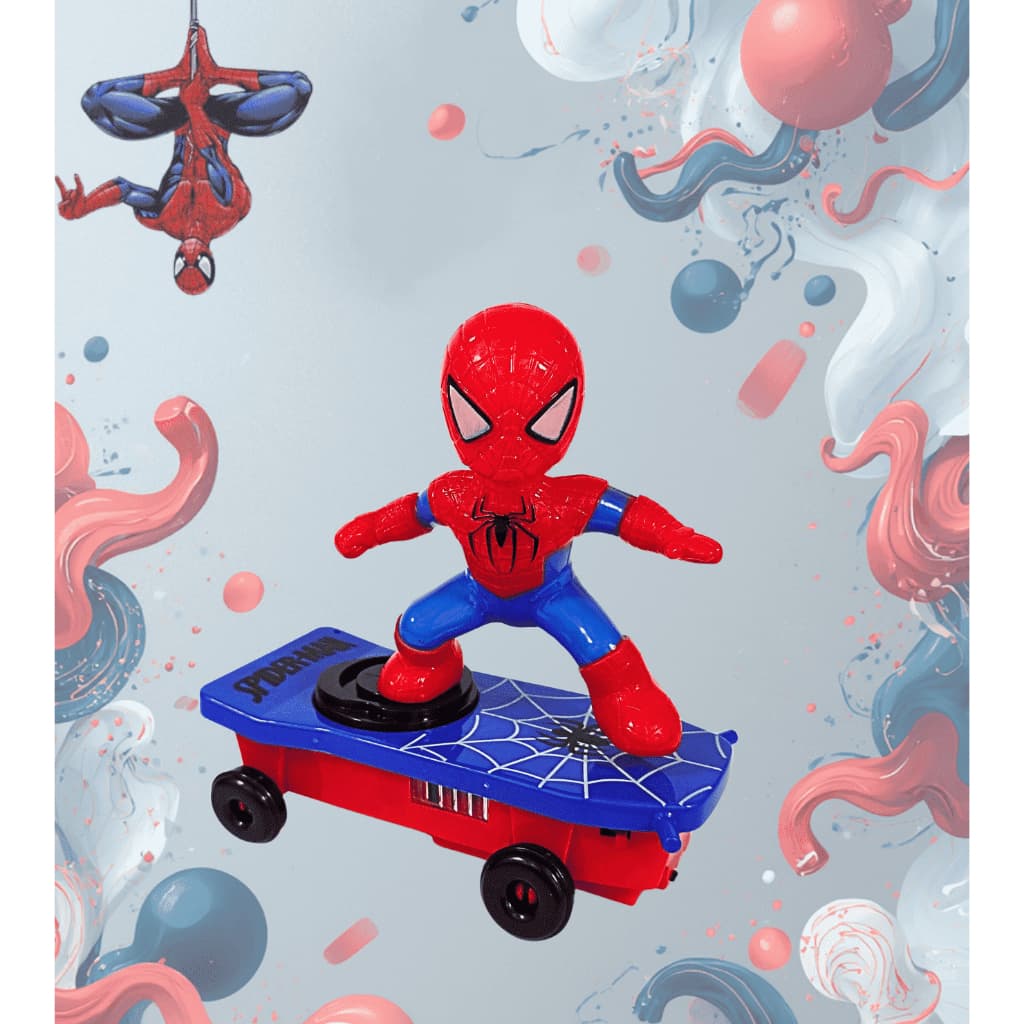 Homem Aranha Skatista Robô Eletrico Herói Led
