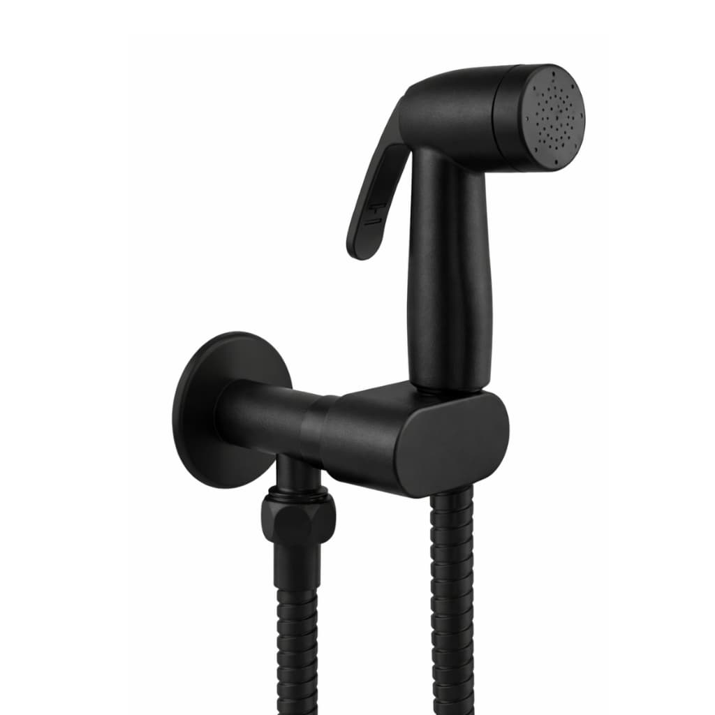 Ducha Higiênica Banheiro Completa com Suporte Alta Qualidade Magueira 1,2 M Preto Fosco