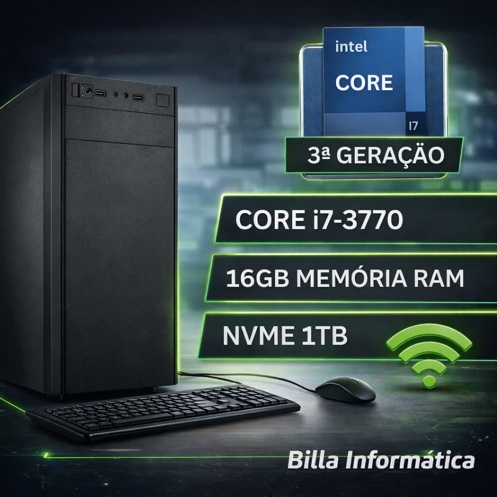 Computador Intel Core i7 - 8GB de RAM - SSD 120GB - Periféricos - Wifi