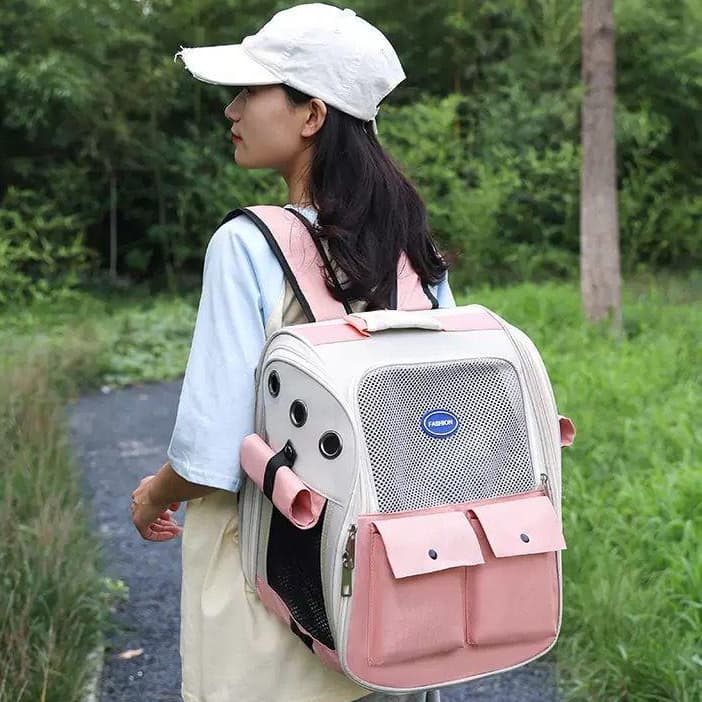 Mochila Pet para Gatos e Cães Pequenos Respirável com Janela Cores