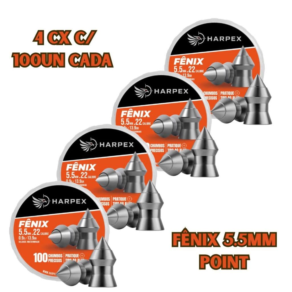Kit 400 Chumbinhos Harpex Fênix 5.5mm – Pontiagudo (4x100)
