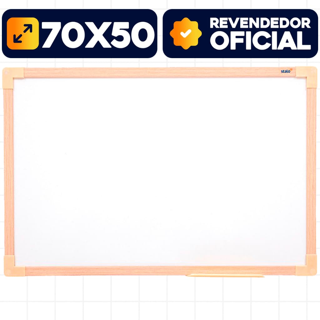 Lousa Branca Média 70x50cm Quadro Branco Escrever Planejamento Anotações Escolar Didática