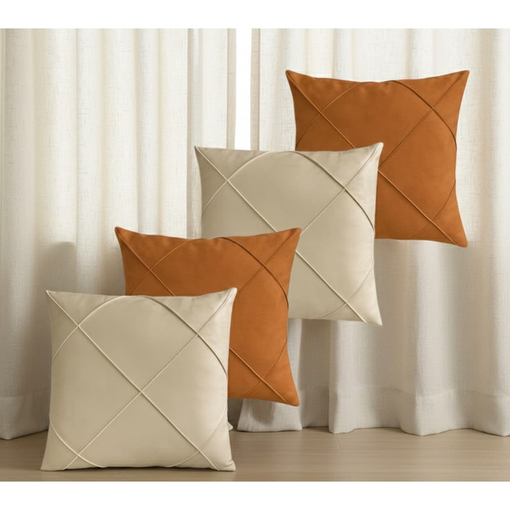 Kit de 4 Capas De Almofadas Suede AVELUDADAS Drapeada 45x45 cm Decorativas