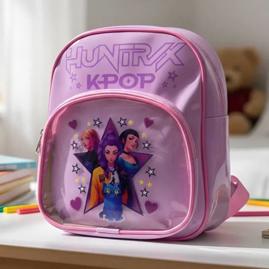 Mochila menina Guerreiras do KPop infantil creche passeio escolar volta as aulas