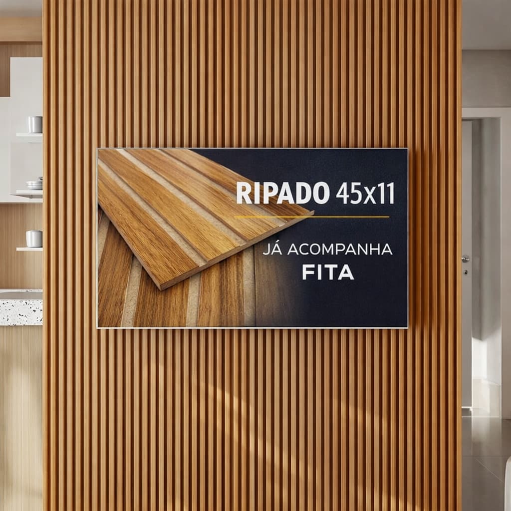 Kit Até 100 Ripados Painel Laminado Revestimento 45x11cm Decoração Sala Casa Envio Imediato
