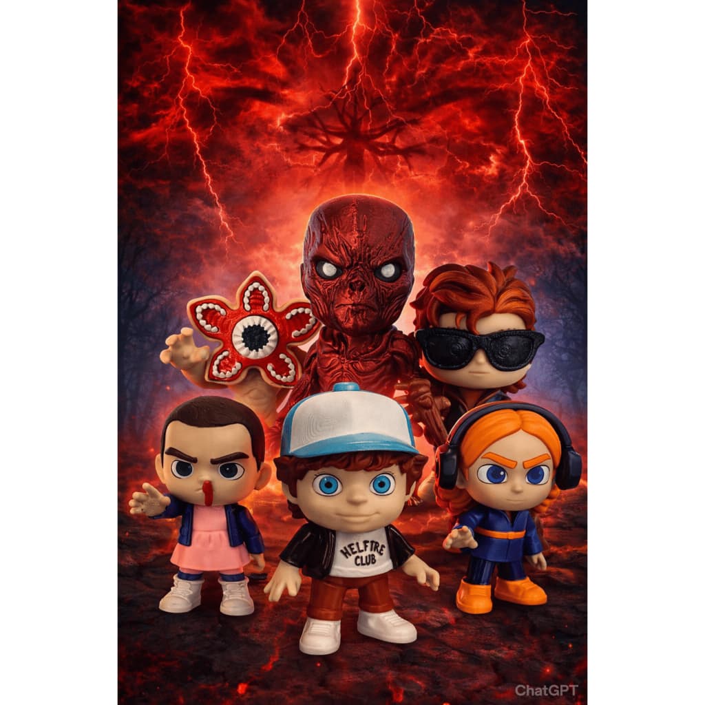 Bonecos Colecionáveis Stranger Things | Vecna, Eleven, Max, Demogorgon, Dustin e Steve
