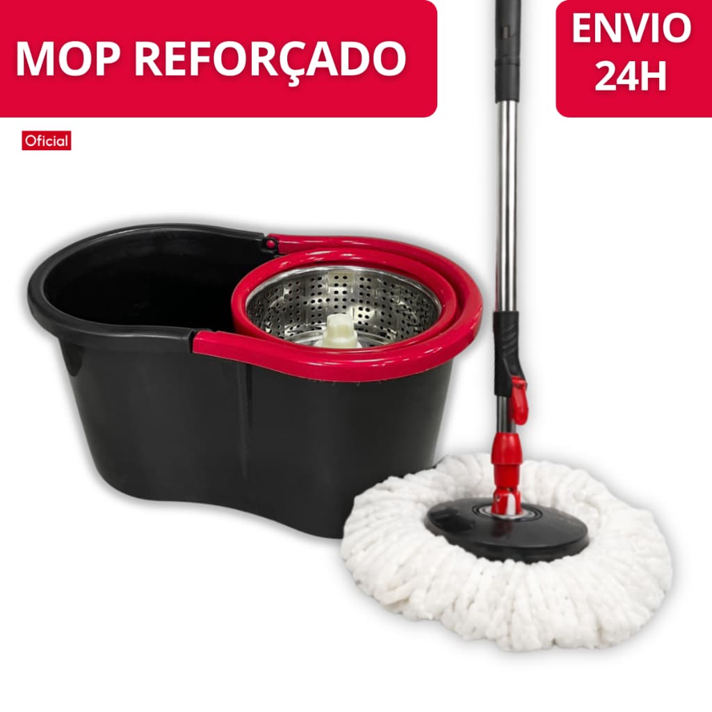 Mop Giratório Cleaner Profissional 8 Litros Cesto Rodo Esfregão Limpeza Facil