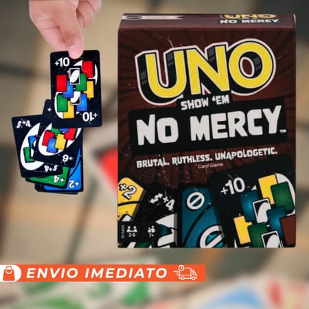 Jogo De Cartas UNO No Mercy Mattel - 168 Cartas Exclusivas para Momentos em Família e Amigos
