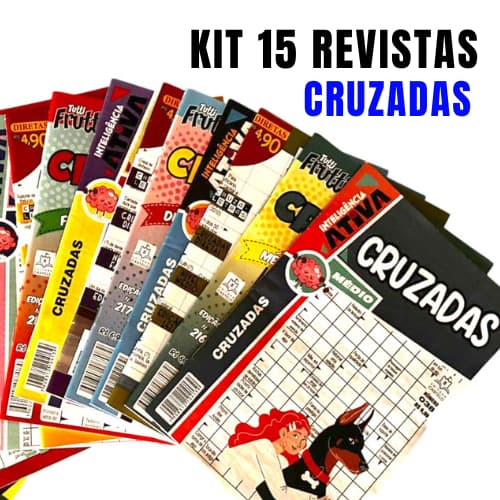 KIT 15 REVISTAS PALAVRAS CRUZADAS - SEM REPETIÇÃO - ENVIO IMEDIATO