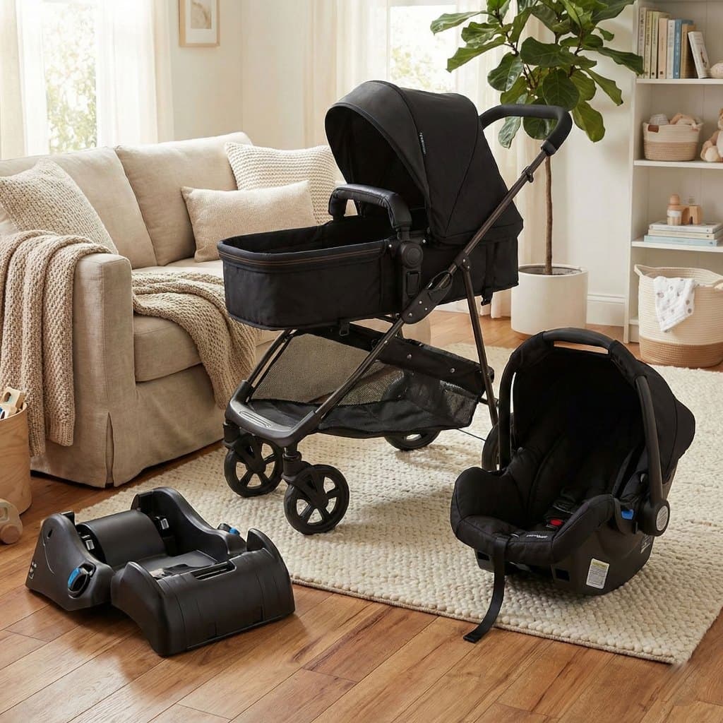 Carrinho de Bebê Galzerano Napoli Berço Moisés Passeio Preto Cobre até 22kg