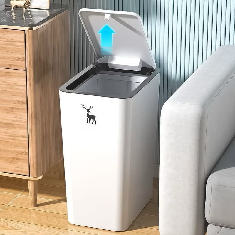 Lixeira slim para banheiro Quarto escritório anti-odor|lixeira de canto p/banheiro,lavabo tampa click compacta luxo reta