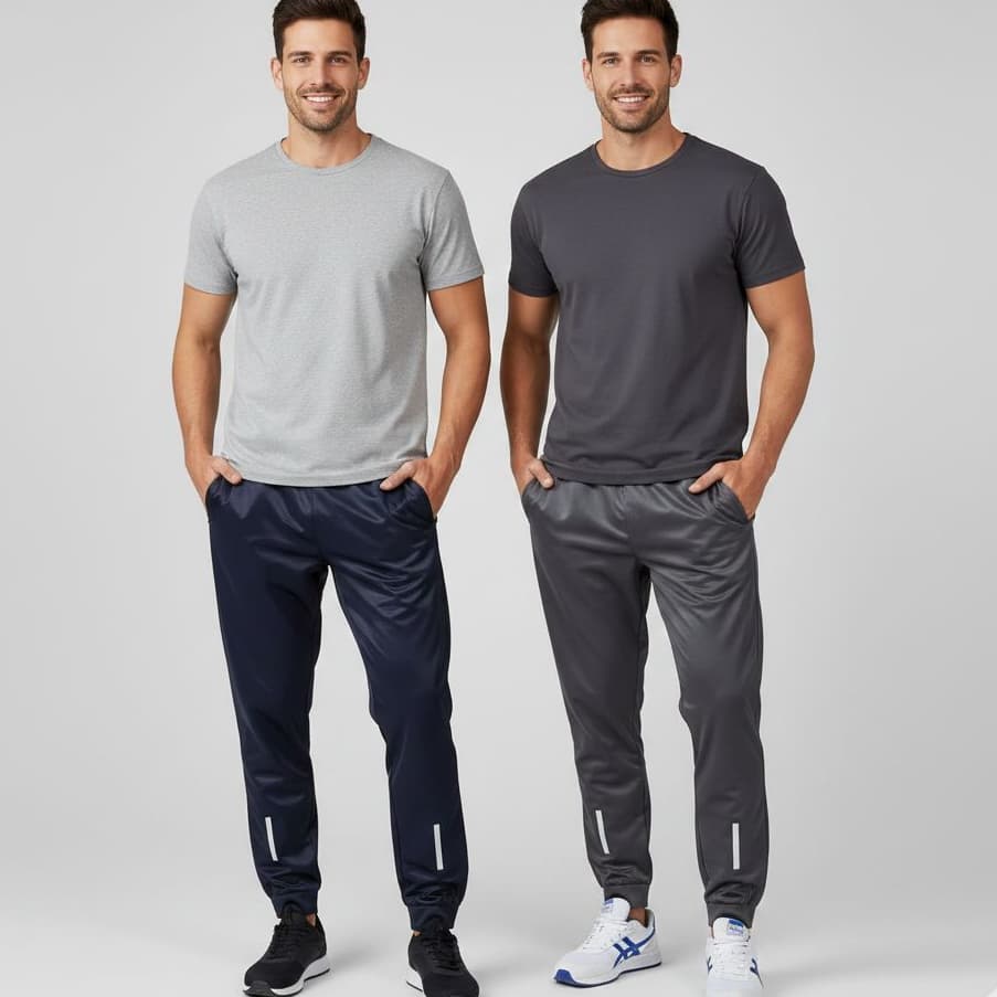 Calças Slim Fit Jogger Com Refletivo Esportiva Para Academia, Corrida e Trabalho Bolsos Com Ziper