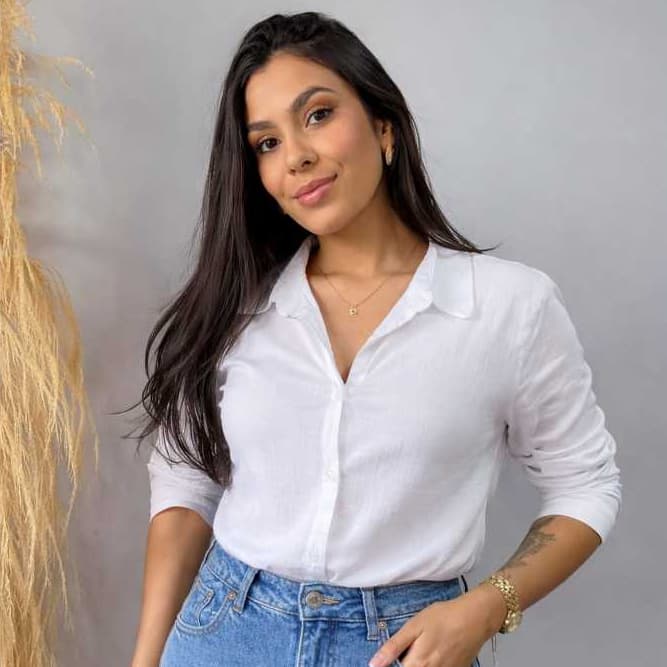 Camisa Feminina Viscolinho Premium Manga Longa • Social Casual • P M G GG