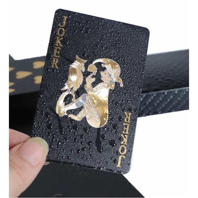Baralho  Plástico Prova DA agua Black Poker Impermeável Dollar Mágica Truco COR  azul e dourado