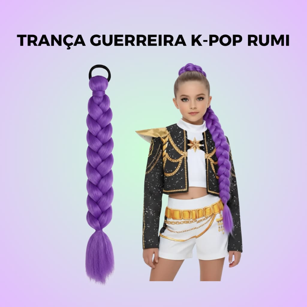 Design Kpop Cosplay Trança de Cabelo Apliques