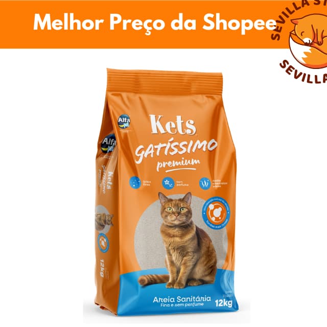 Areia Sanitária Gatissimo para Gatos Alto Rendimento Elimina Odores