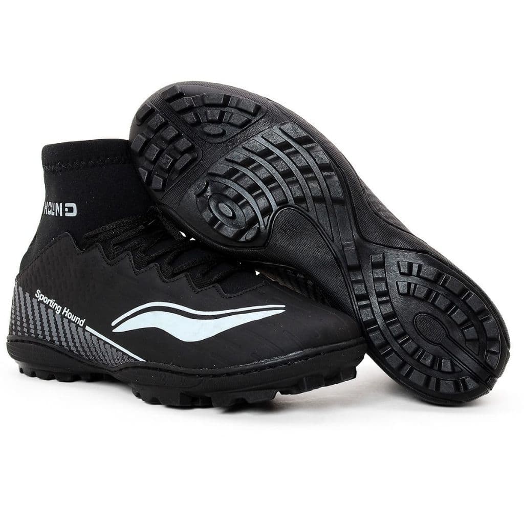 Chuteira Society HOUND Botinha Cano Alto Grama Sintética Antiderrapante Confortável Masculino e Feminina costurado