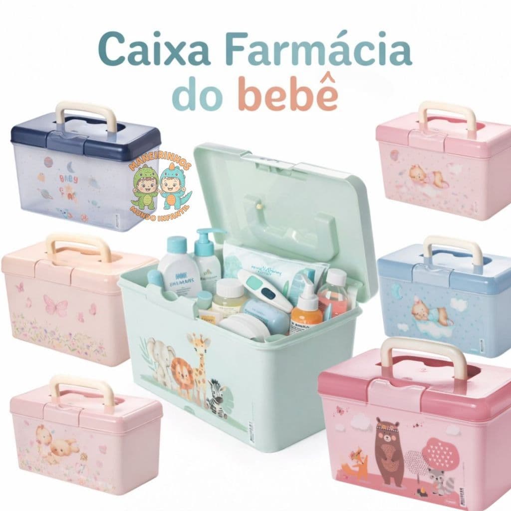 Caixa Organizadora Plasútil Farmácia 1,7 Litros Farmacinha do Bebê Maletinha para Remédios Infantil- maleta-enxoval