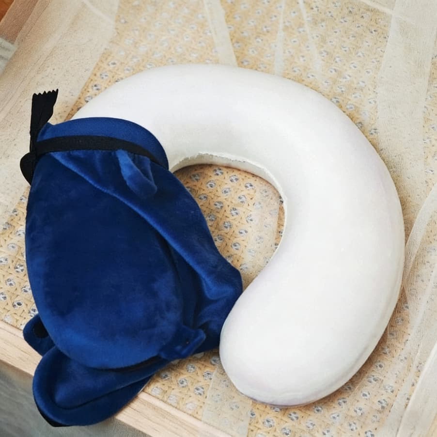 Almofada de Pescoço Viagem com Zíper e Espuma Memória - UJZ-JYM09