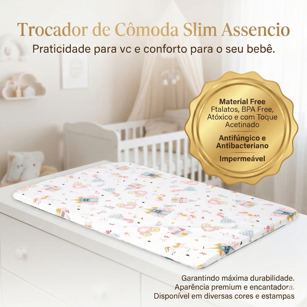 TROCADOR DE FRALDAS PARA COMÔDA IMPERMEÁVEL E LAVÁVEL